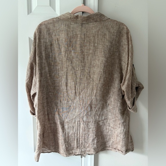 Lafayette 148 Button Up Linen Blouse - Picture 5 of 10